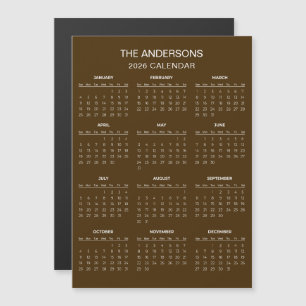 Calendário 2026 Simples Mas Elegante   Ímã