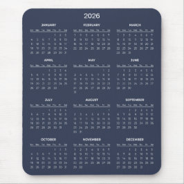 Calendário 2026 Simples Mas Elegante | Mousepad