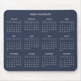 Calendário 2026 Simples Mas Elegante | Mousepad