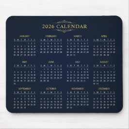Calendário 2026 Simples Mas Elegante | Mousepad