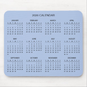 Calendário 2026 Simples Mas Elegante   Mousepad