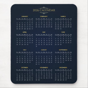 Calendário 2026 Simples Mas Elegante   Mousepad