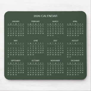 Calendário 2026 Simples Mas Elegante   Mousepad