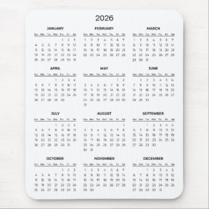 Calendário 2026 Simples Mas Elegante   Mousepad
