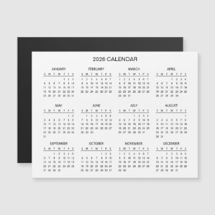 Calendário 2026 Simples, porém Elegante   Ímã