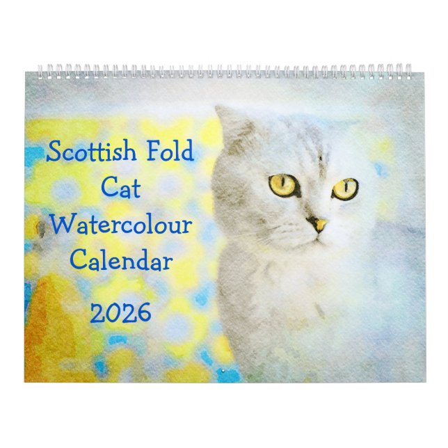 Calendário 2026 Sweet Scottish Fold Cat Lover Owners Gift (Capa)