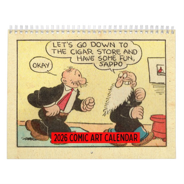 Calendário 2026 Vintage Comic Art Wall Calendar (Capa)