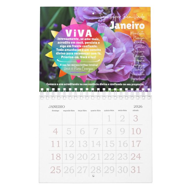 Calendário 2026 :: Viva a Vida Edição ILUMINAÇÃO (Jan 2026)