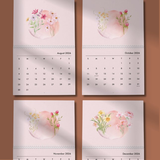 Calendário 2026 Watercolor Flower Calendar (Criador carregado)