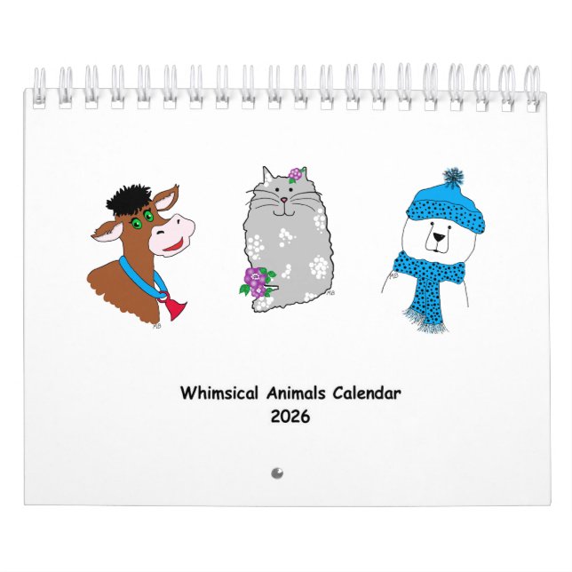 Calendário 2026 Whimsical Animals Calendar ... (Capa)