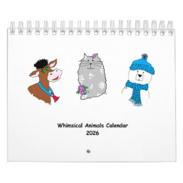 Calendário 2026 Whimsical Animals Calendar ...