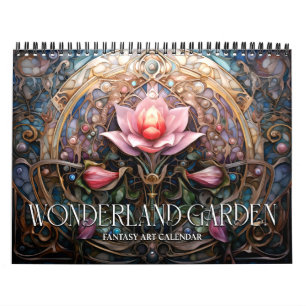 Calendário 2026 Wonderland Garden Surreal Fantasy Art