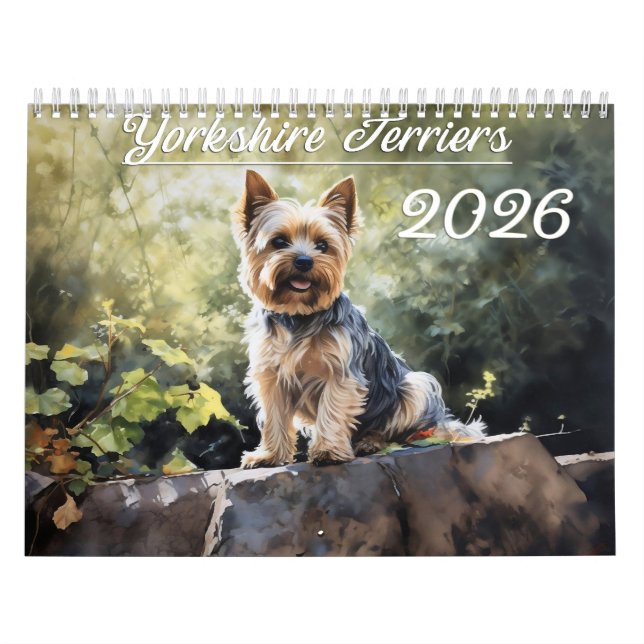 Calendário 2026 Yorkshire Terriers (Capa)