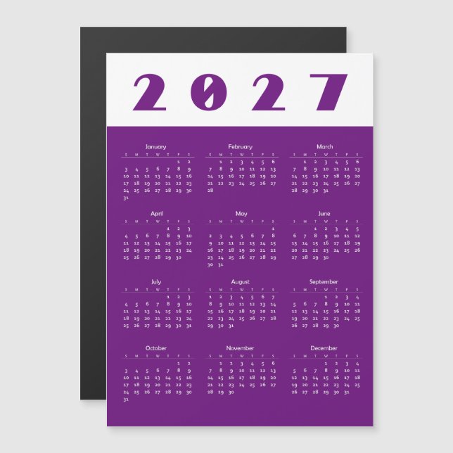 Calendário 2027 (Frente/Verso)