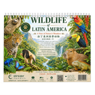 Calendário 2027 Animais Tropicais América Latina