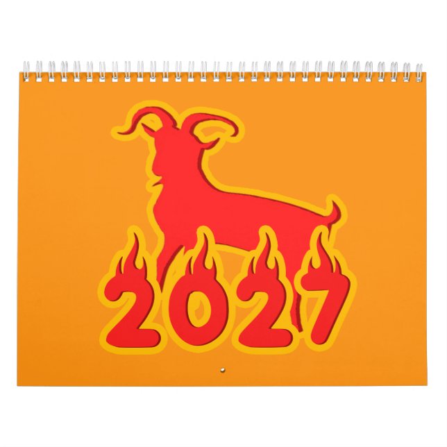 Calendário 2027 Ano do Bode de Fogo (Capa)