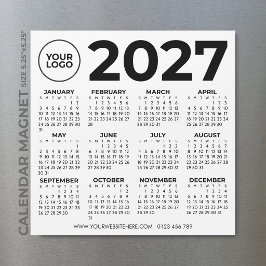 Calendário 2027 Básico Simples Moderno Logotipo Em