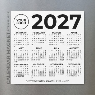 Calendário 2027 Básico Simples Moderno Logotipo Em