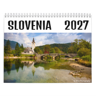 Calendário 2027 Bled e fotografia da Eslovênia