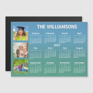 Calendário 2027 Colagem de Fotos Gradiente Ímã