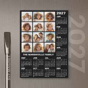 Calendário 2027 com 12 Fotos - Ímã de Ano