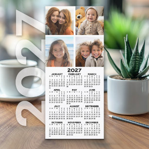 Calendário 2027 com 4 Fotos Cartão Modernista Mini