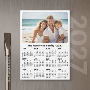 Calendário 2027 com Cartão Magnético de Texto Pers