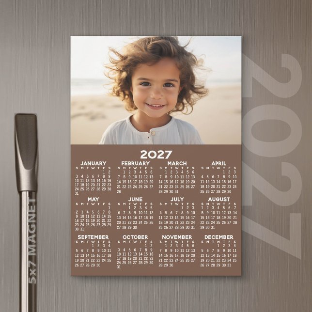 Calendário 2027 com Foto - Cartão Magnético de Ano (2027 Calendar)