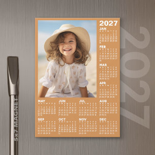 Calendário 2027 com Foto - Cartão Magnético de Ano