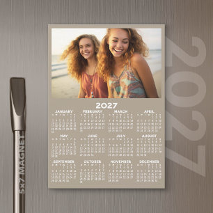 Calendário 2027 com Foto Magneto Minimalista Moder