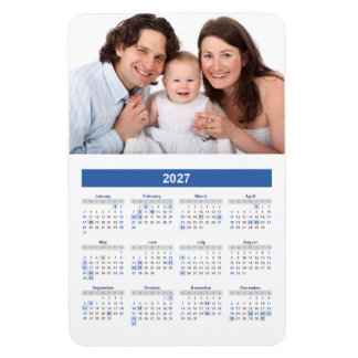 Calendário 2027 com Ímã de Foto Personalizada