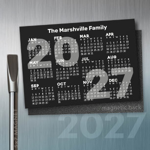 Calendário 2027 com Texto Extra - Cartão Magnético
