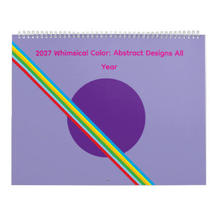 Calendário 2027 Cor Colorida: Designs Abstratos Todo o Ano