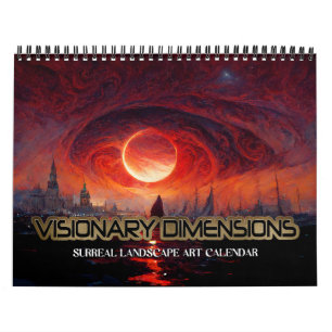 Calendário 2027 Dimensões Visionárias 4 Paisagens Surreais