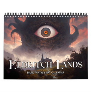Calendário 2027 Eldritch Lands 5 Arte de Terror de Fantasia S