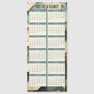 Calendário 2027 em cartão magnético