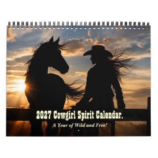 Calendário 2027 Espírito Country de Cowgirl Ocidental