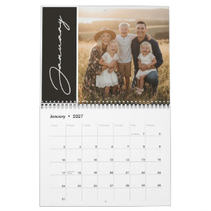 Calendário 2027 Foto da Família Personalizada Moderno Roteiro
