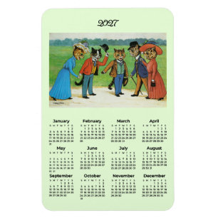 Calendário 2027 Gatos Louis Wain ímã flexível