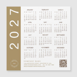 Calendário 2027 Logotipo da Empresa Código QR Text