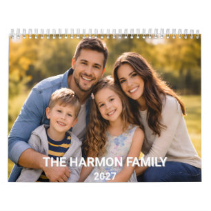 Calendário 2027 Moderno Crie Sua Própria Foto de Família Pers