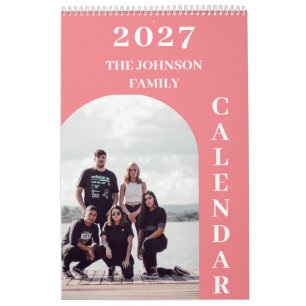 Calendário 2027 Moderno Simples Personalizado 14 Fotos Famíli