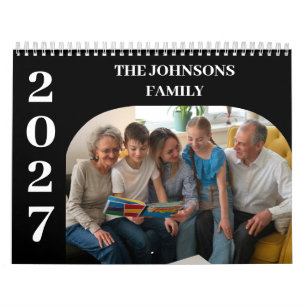 Calendário 2027 Moderno Simples Personalizado Fotos Família