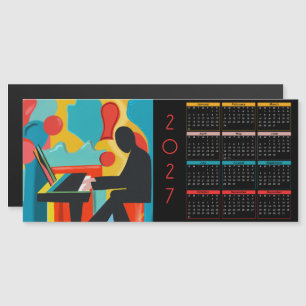 Calendário 2027 O Pianista Pintura a Óleo Original