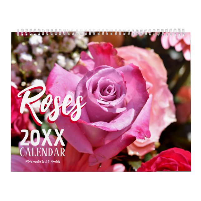Calendário 2027 Rosas Parede Floral Flores Rosa (Capa)