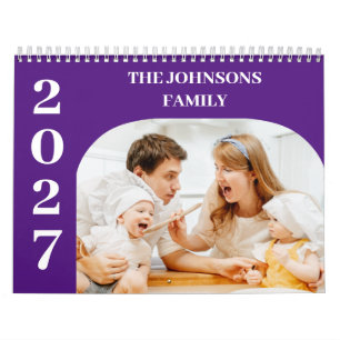 Calendário 2027 Simples Moderno Personalizado 14 Fotos Famíli
