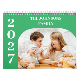 Calendário 2027 Simples Moderno Personalizado 14 Fotos Famíli