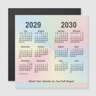 Calendário 2029-2030 do ano escolar do arco-íris