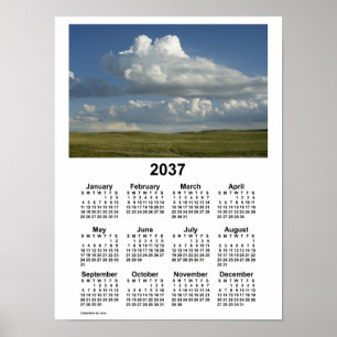 Calendário 2037 Nebraska Sandhills por Janz Poster
