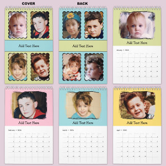 Calendário 20 photo personalized text Calendar